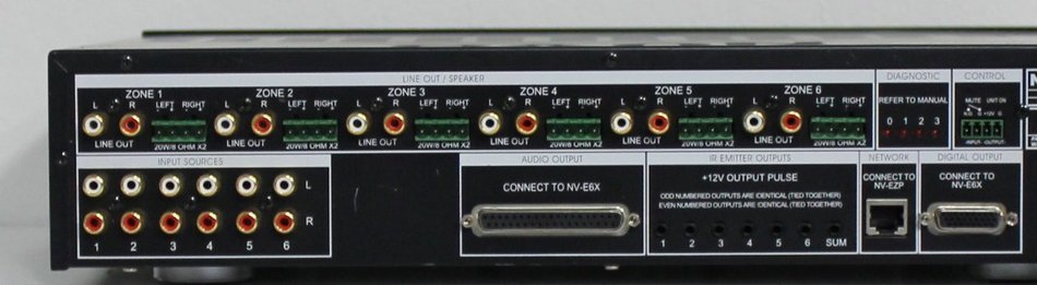 Nuvo NV-E6M Six Source Six Zone Audio Distribution System Amplifier N2