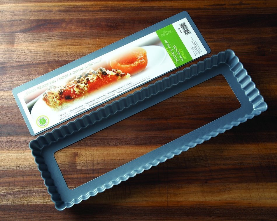 Fox Run Preferred Non-stick Rectangular Quiche Pan w/ Removeable Bottom, 14" X 5" N7