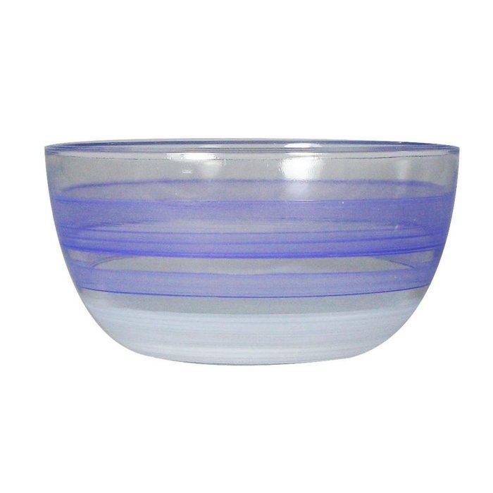 Golden Hill Studio 11" Serving Salad Bowl Hand Painted in the USA by American Artists-Retro Cottage Stripe Orange... N5
