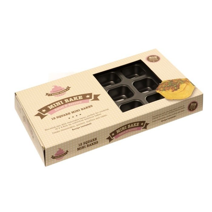Eddingtons 12 Cup Square Mini Bake Pan with Loose Base