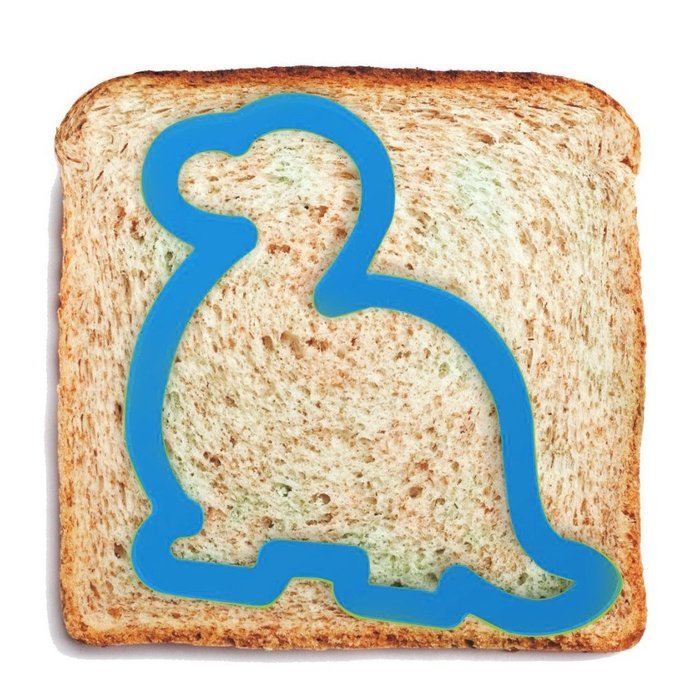 FEESHOW Stainless Steel Sandwich Cutter Biscuit Mold Cookie Cutter (Blue Dinosaur) N4