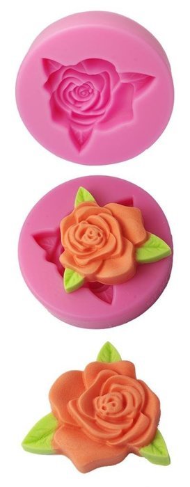 FOUR-C Silicone Mold Rose Fondant Tools Color Pink