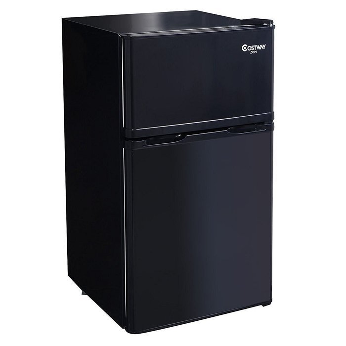 Giantex 2 Door 3.4 Cu. Ft Compact Refrigerator, Black