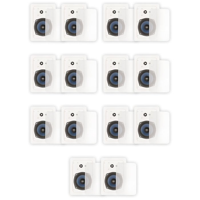 Blue Octave RW53 In Wall Speakers 3 Way Home 3920 Watts New 7 Pair Pack RW53-7PR