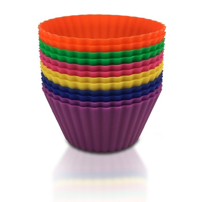 Brighid's Kitchen Green Reusable Silicone Baking Cups / Muffin Cups with eBook Cookbook and Product Guide, Set... N15