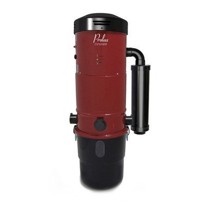 Central Vacuum Unit System with Electric Hose Power Nozzle Kit Color: Red