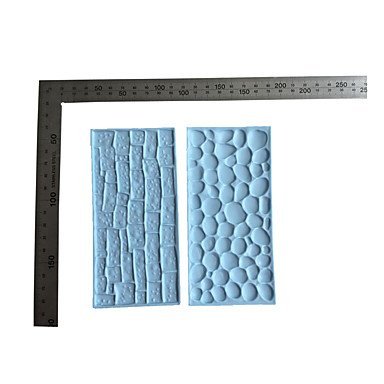 Y&XL&H 2pcs Bakeware Stone Walls Shape Embossed Bake Tool Fondant Cake Cupcake Decorating DIY Mold N2