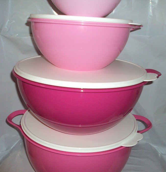 Tupperware 6 12 32 42 C Thatsa Mega Bowl Mixing Bowls Set 4 Different Pink N2