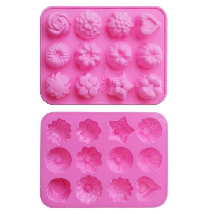 TANGCHU Silicone Muffin Tray Candy Cupcake Jelly Mold Of 12 Flowers Unit Size: 1.73inch In Diameter; 0.98inch... N2