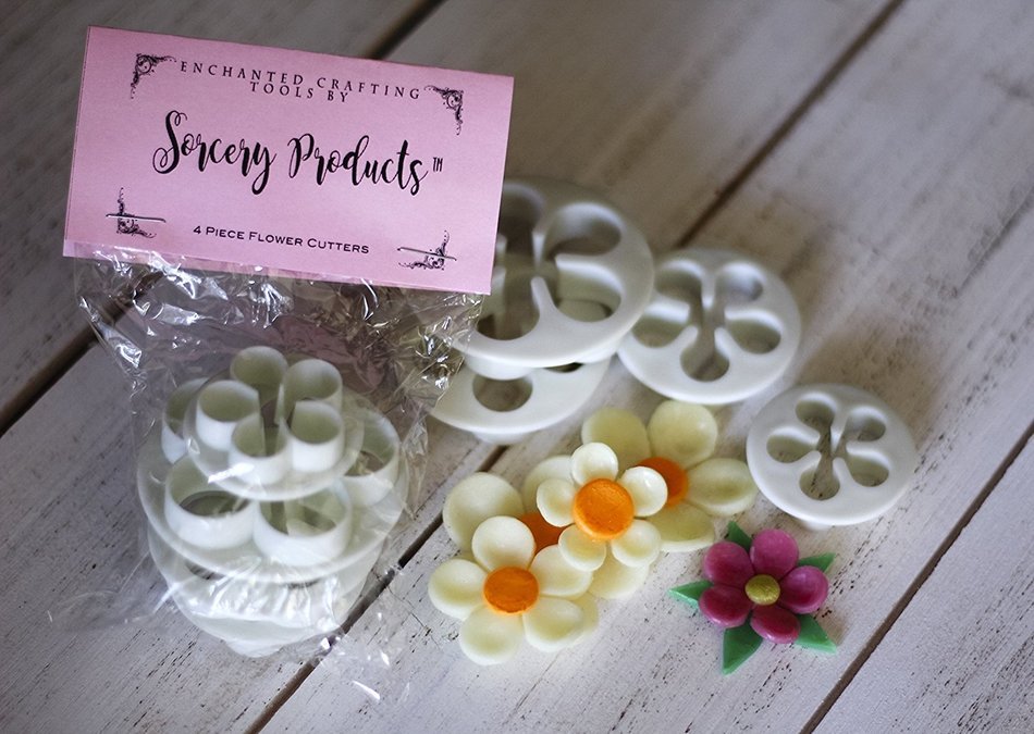Sorcery Products Fondant Tool Set 4 FLOWER cookie CUTTERS N3
