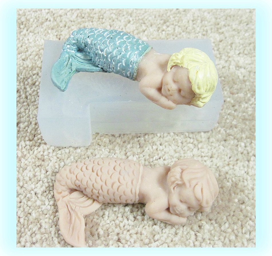 Mold Baby Mermaid 3 Inch Soft Silicone Mold N3