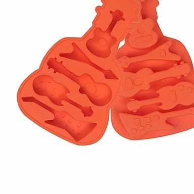 Sher Guitar Shape Silicone 3D Mold Cookware Dining Bar Non-Stick Cake Decorating Fondant Soap Mold Random Color