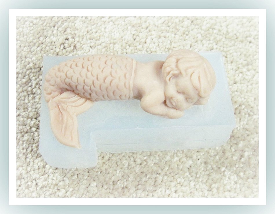 Mold Baby Mermaid 3 Inch Soft Silicone Mold N5