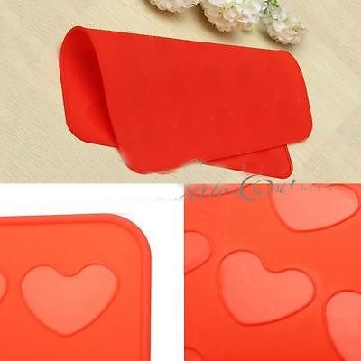 Reusable Heart Shaped Pastry Sheet Muffin Tray Silicone Macaron Mat Baking Mold