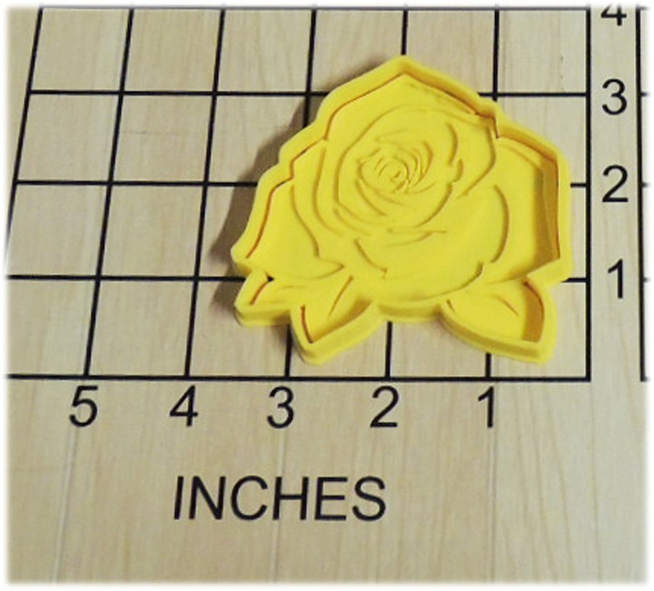 Tea Party Rose Shaped Cookie Cutter and Stamp #1269 N2
