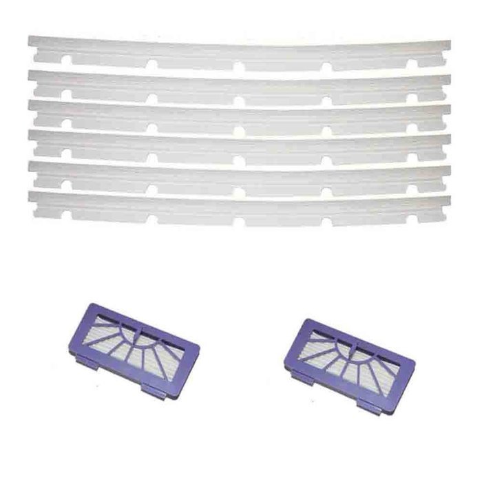 Iautomatic 2 hepa Filters + 6 Blades Replacement For Neato XV-11 xv-12 xv-14