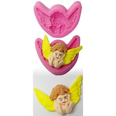 Sher FOUR-C Fondant Molds Angel Cupcake Top Decorating Tools Color Pink
