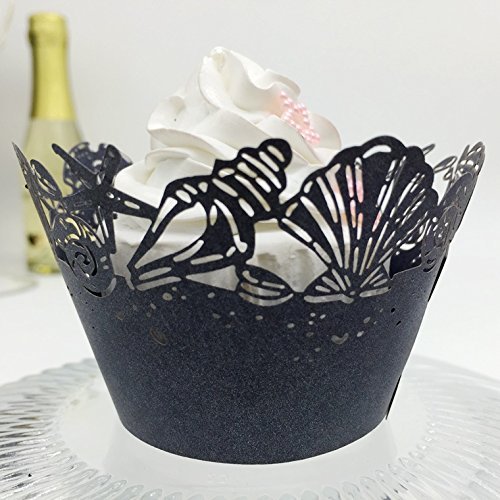 CozyT 50 PACK Roses Cupcake Wrappers Artistic Bake Cake Paper Cups Vine Lace Laser Cut Liner Baking Cup Muffin... N9