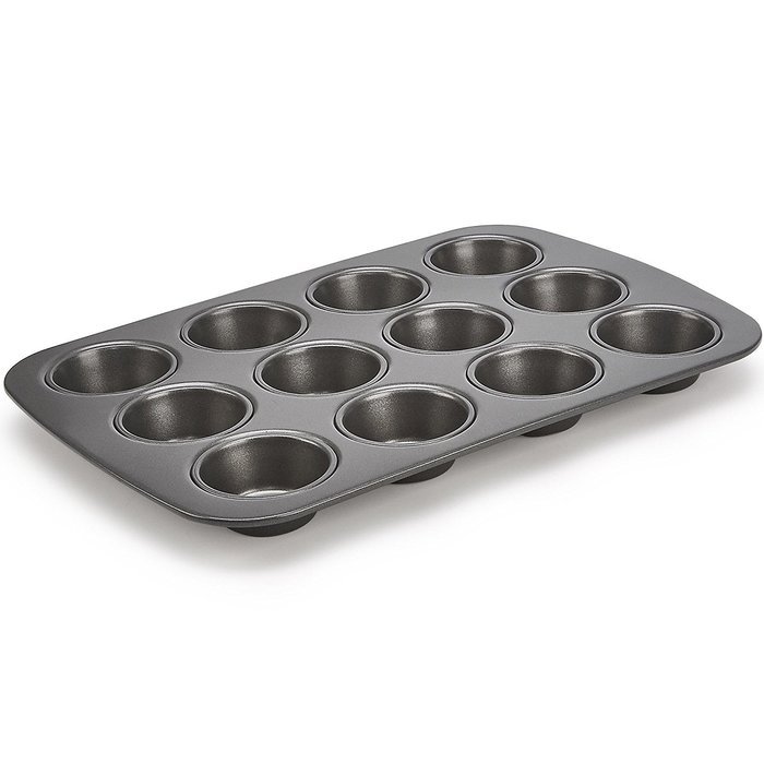 BLACK+DECKER 83391 Commercial Nonstick 12 Cup Muffin Pan, Gray N4