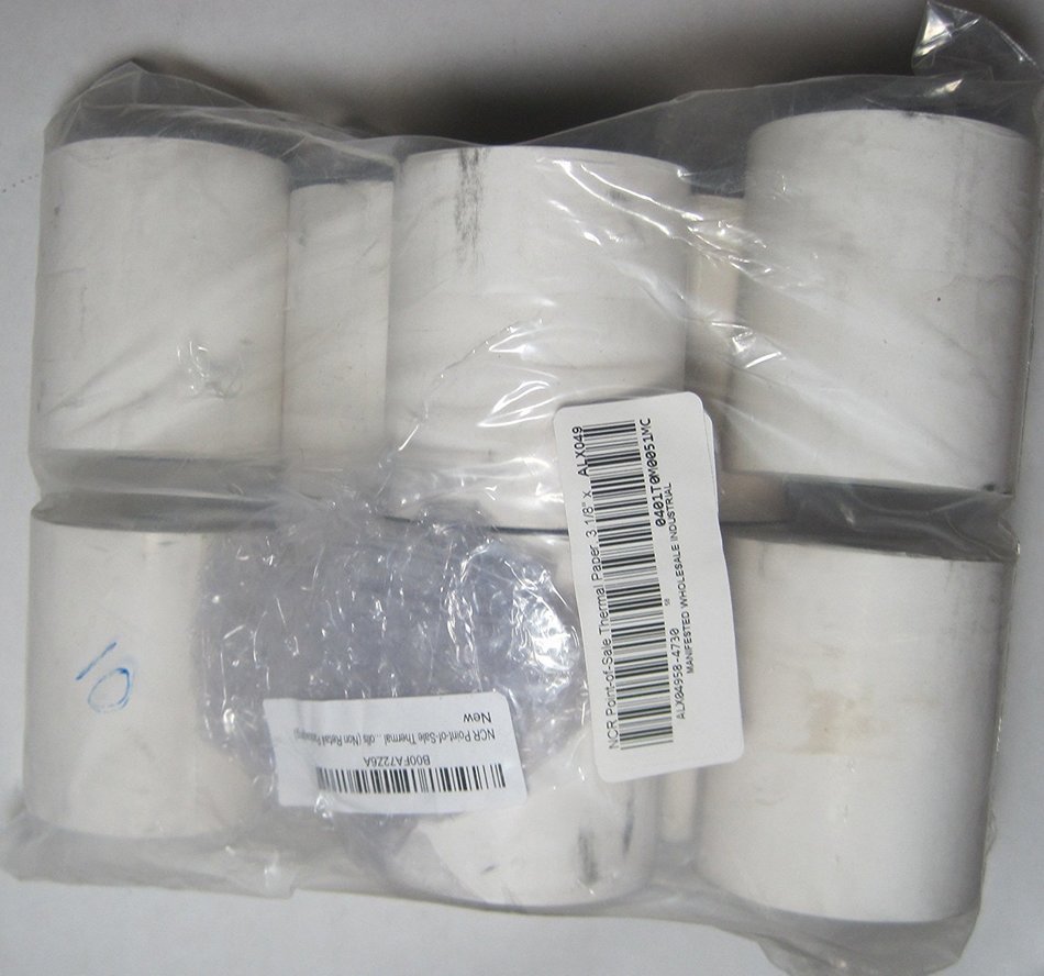 NCR 997375 - Thermal Paper Rolls, 3-1/8 x 230 ft, White, 10/Pack