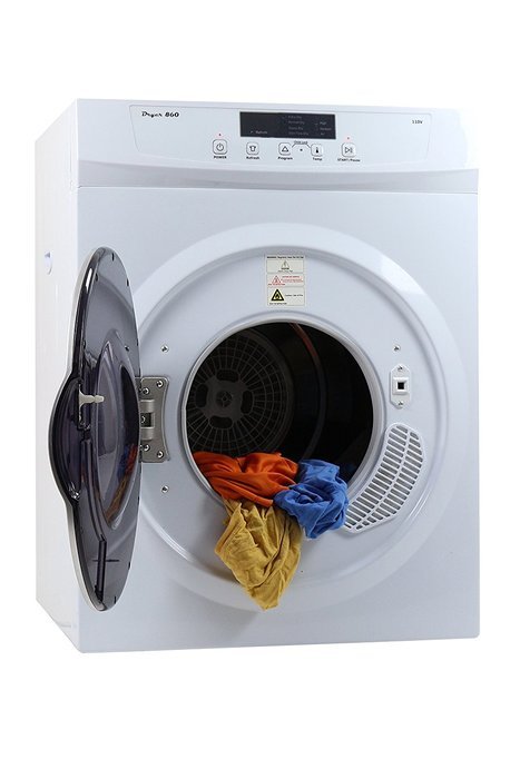 Majestic 13 lb.Compact Standard Electric Dryer in White with Silver Trim MJ860D coming with Venting and Sensor... N9