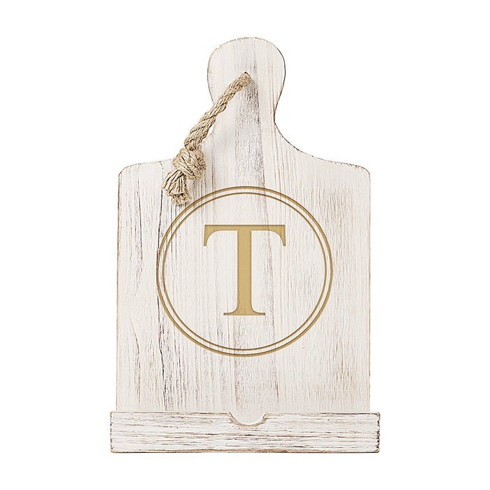 Cathy's Concepts Personalized Wooden iPad & Recipe Stand, White, Letter W N44