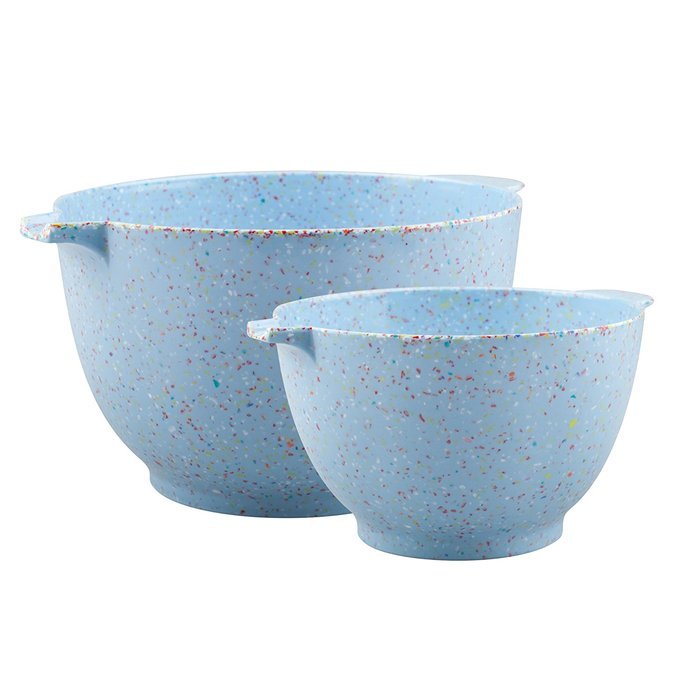 Zak Designs 2-Piece Sprinkles Batter Mixing Bowl Set, Sky Blue