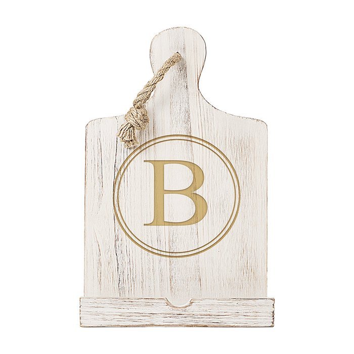Cathy's Concepts Personalized Wooden iPad & Recipe Stand, White, Letter W N52