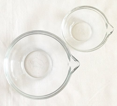 Pampered Chef Tempered Glass 1/4 Cup & 1 Cup Prep Bowls (Set of 2)