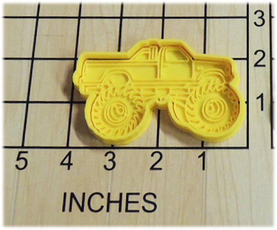 Mudding Monster Truck Shaped Cookie Cutter and Stamp #1265 N2