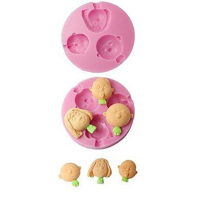 Sher FOUR-C 3D Decor Mold Baby Boy And Girl Silicone Mould Color Pink