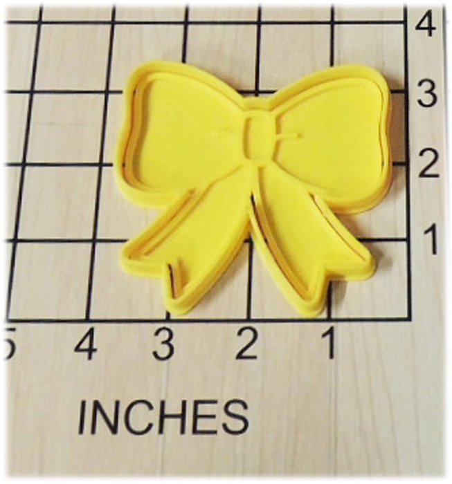 Ribbon Bow Shaped Cookie Cutter and Stamp #1215
