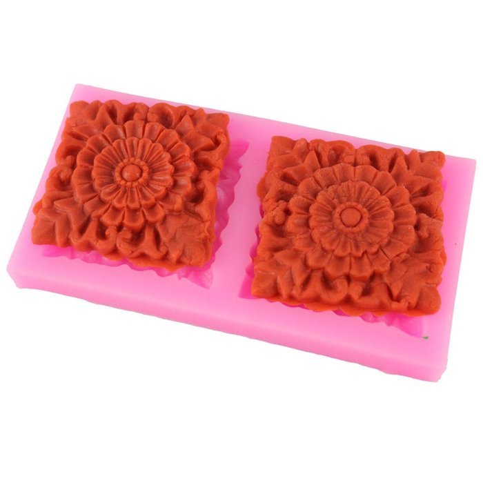 Mujiang Square Flower Silicone Cake Clay Sugar Candy Chocolate Fondant Molds N2