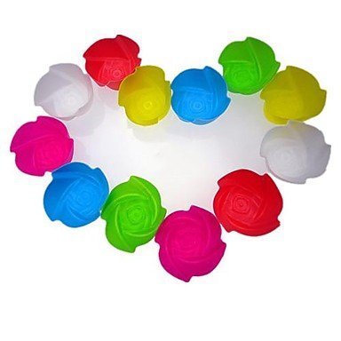 Y&XL&H Rose Flower Shape Muffin Moulds, Cupcake Moulds , 12 Pieces per Set, L 8cm x W 8cm x H 3cm, Random Assorted...