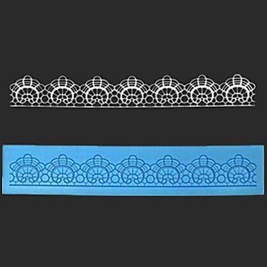 Sher Lace Fondant Cake Chocolate Resin Clay Candy Silicone Mold Mat, L17cmW3.5cmH0.4cm
