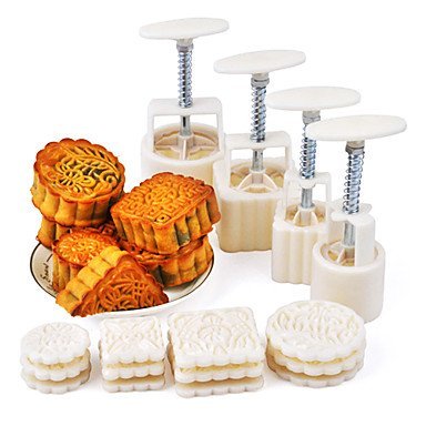Sher Moon Cake Mold Hand Pressure Set of 4