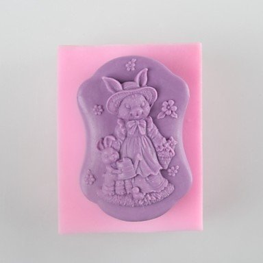 Sher Rabbit Mother and Son Shaped Soap Molds Wedding Mould Fondant Cake Chocolate Silicone Mold, Decoration Tools... N6