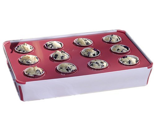 PrepCo Bake Porter 12 Cup Muffin Pan with Serving Cover in Grey N2