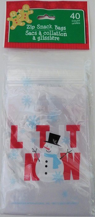 Assorted Festive Holiday Inspired Christmas Zip-Seal Snack Bags, 40-ct. Packs ~ (Set of 4) N4