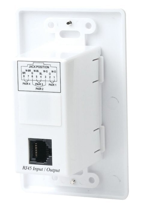 Component Video over single Cat5 Extender Baulun Wall Plate 300m 984' includes sender & receiver