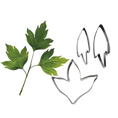 Sher FOUR-C Stainless Steel Maple Cutter Fondant Sugar Craft Cupcake Mold Baking Moulds Cookie Decorating Cutter...
