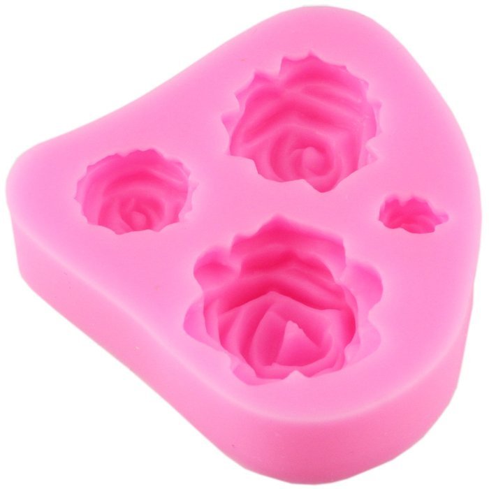 4 Size Roses Flower Silicone Fimo Chocolate Sugarcraft Fondant Molds N8