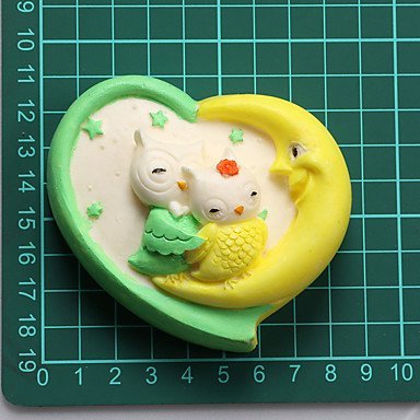 Y&XL&H The Moon And Owl Chocolate Silicone Molds,Cake Molds,Soap Molds,Decoration Tools Bakeware N4
