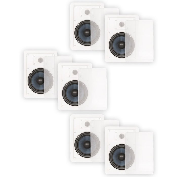 Blue Octave BDW62 In Wall 6.5" Speakers 2 Way Home Theater Surround Sound 3 Pair Pack