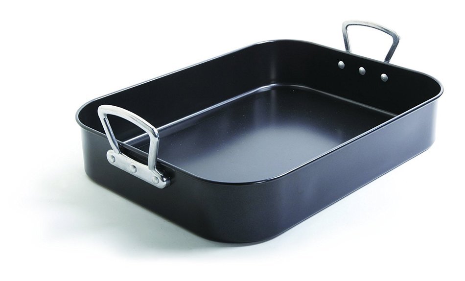 Gibson Home 89134.02 Broxton 2 Piece Non-Stick Turkey Roaster, Black N3