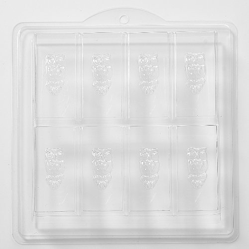 World of Moulds 8 Cavity Owl Embossed on Rectangle Soap/bath Bomb Mold H02