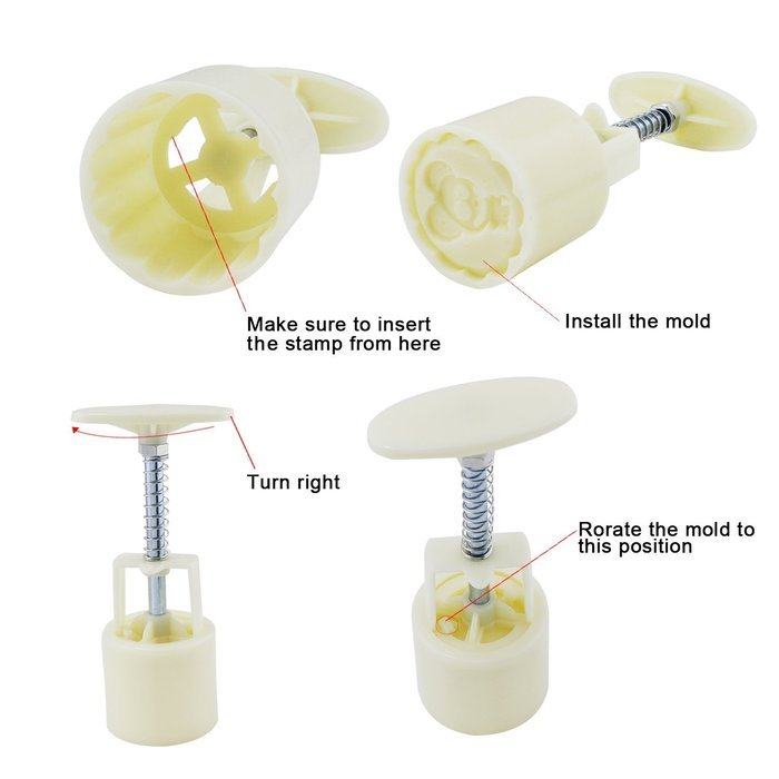 abcGoodefg&reg; DIY Mooncake//Pastry Mold Hand Pressure 50g 1 Barrel 12 Zodiac Pattern 12 Stamps (12 Zodiac) N2
