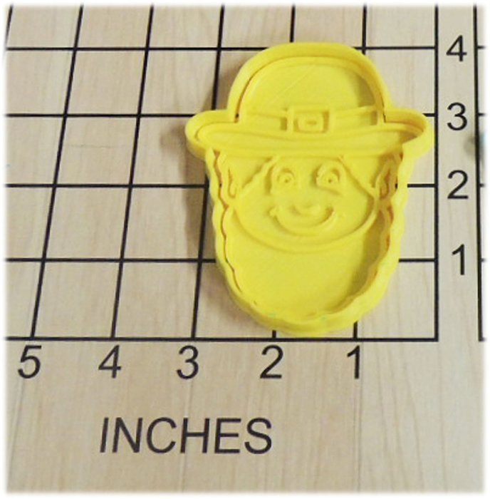 Leprechaun Saint Patrick's Day Fondant Cookie Cutter and Stamp #1089