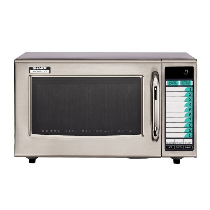 Sharp R21LVF 1000W Light Duty S/S Microwave Oven