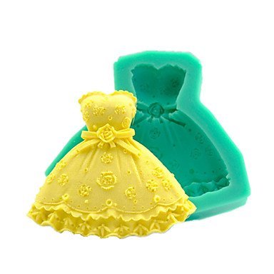 Sher Dress Shaped Fondant Cake Chocolate Silicone Molds,Decoration Tools Bakeware